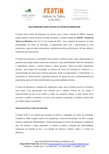 BELO HORIZONTE SEDIA FESTIVAL DE TEATRO EM MINIATURA