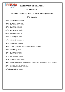 Calendário de vca`s 2015