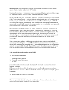 Notas metodológicas a respeito do Custo Médio Ponderado