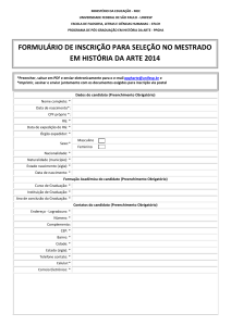 Formulário de Seleção 2014
