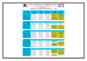 HORÁRIO DO ENSINO FUNDAMENTAL I – 2012 2ª. feira 1º. ANO