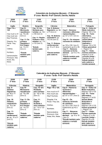 Calendário de Avaliações Mensais - 3º Bimestre 5º anos