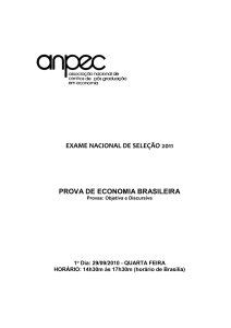 1 – Prova – Economia Brasileira – 2011