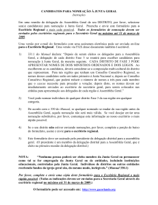 candidatos para nomea&ccedil;&atilde;o &agrave; junta geral