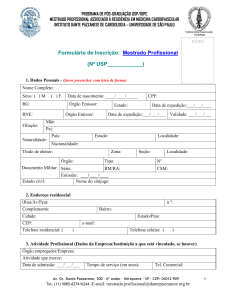 Formulário de inscrição