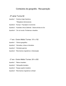 Conteúdos de geografia - Recuperação
