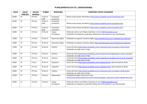 PLANEJAMENTOS DA STE (CRONOGRAMA) DATA AULA