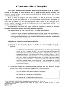 A questão da Lei, do Evangelho e do Adventismo