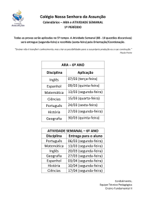 Circular Ara e Atividade Semanal - 1º Período 2017