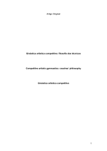 Ginástica artística competitiva: filosofia dos