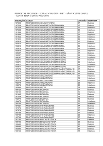 RESPOSTAS RECURSOS – EDITAL Nº 015/2009 – IFET – SÃO