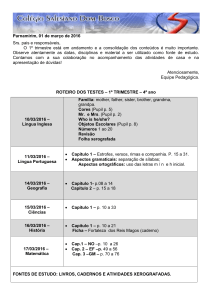 Roteiro de testes - FI: 4º ano vespertino