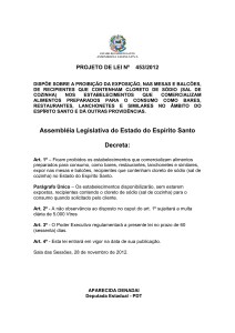 proposição doc - Assembleia Legislativa do Estado do Espírito Santo