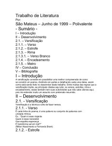 Trabalho de Literatura Por: São Mateus – Junho de 1999