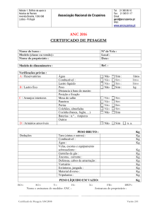 Certificado de Pesagem - Associação Nacional de Cruzeiros