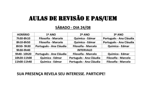 AULAS DE REVISÃO E PAS/UEM SÁBADO