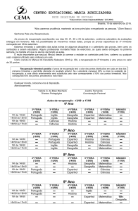 Informações sobre Recuperação do 2º Trimestre do