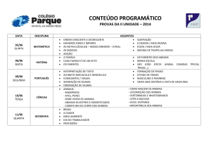 CONTEÚDO PROGRAMÁTICO PROVAS DA II UNIDADE – 2014