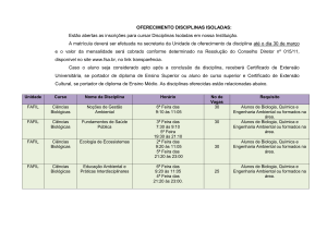 Veja as disciplinas