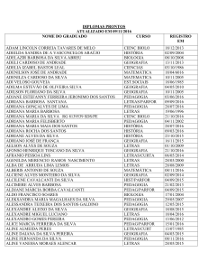 DIPLOMAS PRONTOS ATUALIZADO EM 09/11/2016 NOME DO