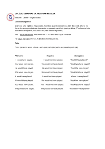 conditional perfect 3rd year - Colégio Dr. Wolfram Metzler