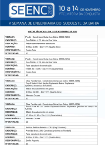 11 a 13 novembro - Engenharia Civil