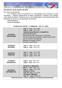 Parnamirim, 02 de outubro de 2014. Srs. pais e responsáveis, O 3º