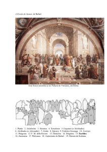 A Escola de Atenas, de Rafael Este fresco encontra