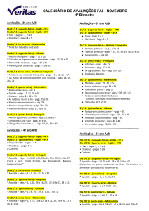 Avaliações – 3º ano A/B