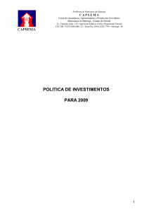 política de investimento 2009 - Prefeitura do Município de Maringá