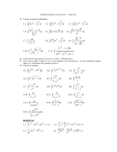 EXERCÍCIOS DE CÁLCULO II