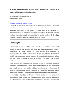 O devido processo legal de internação psiquiátrica involuntária na