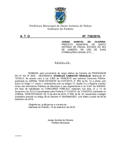 ATO Nº 087/2001 - Prefeitura Municipal de Santo Antônio de Pádua