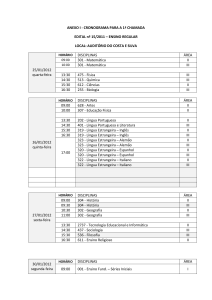 ANEXO I - CRONOGRAMA PARA A 1ª CHAMADA