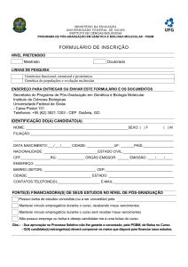 Formulário de Inscrição PGBM