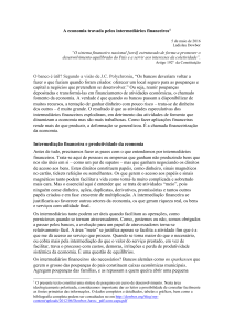 1 A economia travada pelos intermediários financeiros[1] 5 de maio