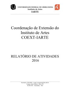 Relatório das atividades da Coordenação de Extensão de