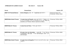 ATRIBUIÇÃO DE AULAS E CLASSES