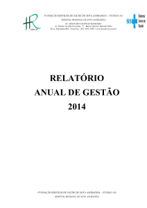 RELATÓRIO ANUAL DE GESTÃO 2014 FUNDAÇÃO SERVIÇOS