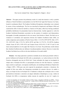 Relação entre a Oscilação Sul (OS) e as precipitações da bacia