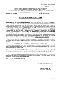 Edital de Notificação - Prefeitura do Município de Maringá
