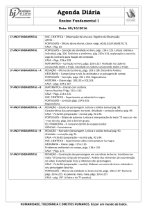 1º ANO FUNDAMENTAL INIC. CIENTÍFICA – Observação de uma