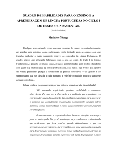 quadro de habilidades para o ensino e a aprendizagem de língua