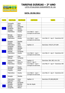 TAREFAS DIÁRIAS – 1º ANO