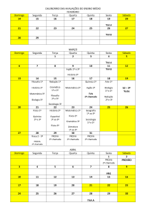 CALENDÁRIO DAS AVALIAÇÕES DO ENSINO MÉDIO FEVEREIRO