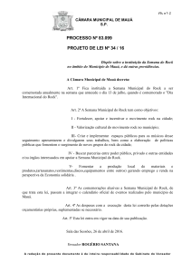 Fls. n°: 1 Processo Nº 83.099 PROJETO DE LEI Nº 34 / 16 Dispõe
