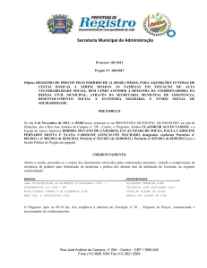 Secretaria Municipal de Administração Processo: 181/2013 Pregão