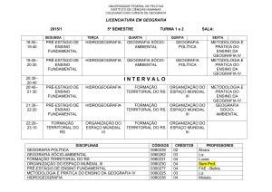 HORÁRIO 5º Sem. Licenciatura 2015