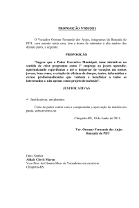 proposição nº020/11 - Câmara de Vereadores de Chiapetta