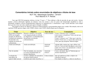 Comentários iniciais sobre enunciados de